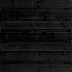 Tuinscherm Horizontaal Zwart Douglas XL 15 planks 180x180 cm BxH | Fijnbezaagd