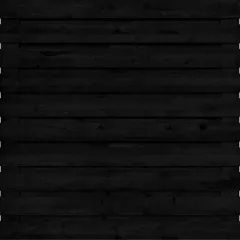 Tuinscherm Horizontaal Zwart Grenen 21 planks 180x180 cm BxH | Geschaafd