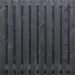 Tuinscherm Zwart Grenen 21 planks 180x180 cm BxH | Geschaafd | Verticaal | Recht