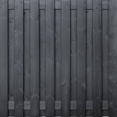 Tuinscherm Zwart Grenen 17 planks | Geschaafd | Verticaal | Recht