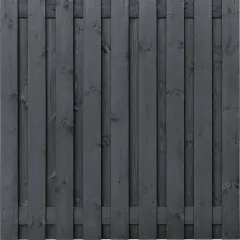 Tuinscherm Zwart Grenen 19 planks | Geschaafd | Verticaal | Recht