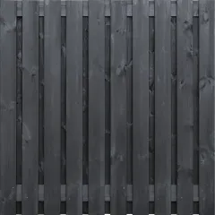 Tuinscherm Zwart Grenen 21 planks | Geschaafd | Verticaal | Recht