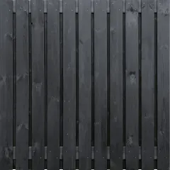 Tuinscherm Zwart Grenen 23 planks | Geschaafd | Verticaal | Recht