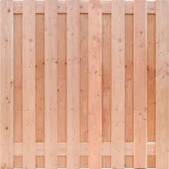 Tuinscherm Douglas 17 planks 180x180 cm BxH | Geschaafd | Verticaal | Recht