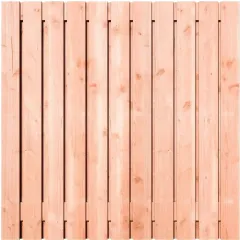 Tuinscherm Douglas 23 planks 180x180 cm BxH | Geschaafd | Verticaal | Recht