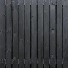 Tuinscherm Zwart Grenen 23 planks 180x180 cm BxH | Geschaafd | Verticaal | Recht