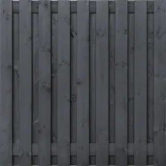 Tuinscherm Zwart Grenen 19 planks 180x180 cm BxH | Geschaafd | Verticaal | Recht