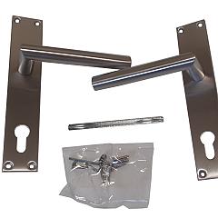 Klink en schild | Poortframe met slotkast | RVS