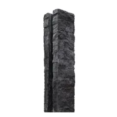Betonpaal granietmotief eindsponning 180cm Glad Antraciet 12x12x275cm met lichtleiding