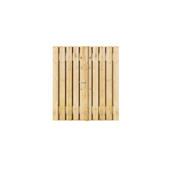 Grenen Dubbele Tuinpoort | Stalen frame met slotkast | 17x140mm planken
