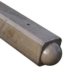 Hout-Beton schuttingpaal Bruin met Bol kop 10x10x320 cm | sponning 108 cm