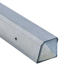 Hout-Beton schuttingpaal Grijs met Diamant kop 10x10x180 cm | sponning 37 cm