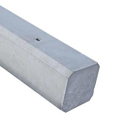 Hout-Beton schuttingpaal Grijs met Vlakke kop 10x10x100 cm | sponning 37 cm
