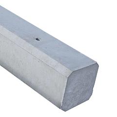 Hout-Beton schuttingpaal Grijs met Vlakke kop 10x10x230 cm | sponning 37 cm