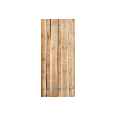 Grenen Schaaldelen Tuinpoort 85x195 cm | Stalen frame met slotkast | Verstelbaar