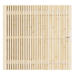 Vuren Rhombus Tuinpoort 190x195 cm | Stalen frame met slotkast | Verstelbaar | 18x45 mm
