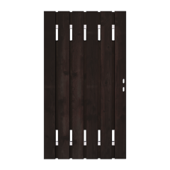 Zwart Grenen Tuinpoort 100x195 cm | Stalen frame met slotkast | Verstelbaar | 16x140 mm