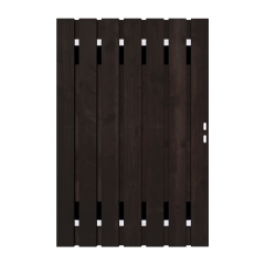 Zwart Grenen Tuinpoort 120x195 cm | Stalen frame met slotkast | Verstelbaar | 16x140 mm