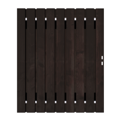 Zwart Grenen Tuinpoort 150x195 cm | Stalen frame met slotkast | Verstelbaar | 16x140 mm