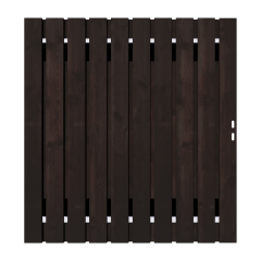 Zwart Grenen Tuinpoort 170x195 cm | Stalen frame met slotkast | Verstelbaar | 16x140 mm