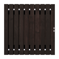 Zwart Grenen Tuinpoort 180x195 cm | Stalen frame met slotkast | Verstelbaar | 16x140 mm