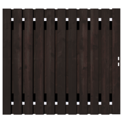 Zwart Grenen Tuinpoort 200x195 cm | Stalen frame met slotkast | Verstelbaar | 16x140 mm
