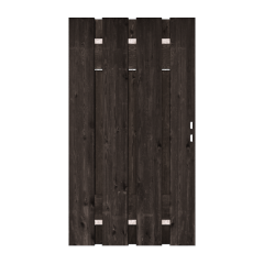 Zwart Grenen XL Tuinpoort 100x195 cm | Stalen frame met slotkast | Verstelbaar