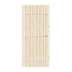Vuren Rhombus Tuinpoort 80x195 cm | Stalen frame met slotkast | Verstelbaar | 18x45 mm