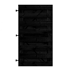 Zwart Grenen Horizontale Tuinpoort 100x180 cm | 16x140 mm | 17-planks model
