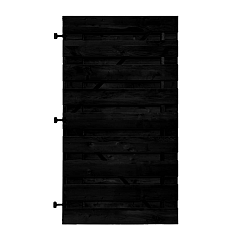 Zwart Grenen Horizontale Tuinpoort 100x180 cm | 16x140 mm | 19-planks model