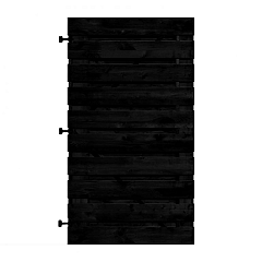 Zwart Grenen Horizontale Tuinpoort 100x180 cm | 16x140 mm | 21-planks model