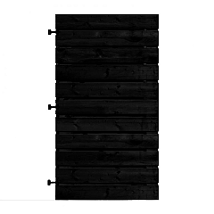 Zwart Grenen Horizontale Tuinpoort 100x180 cm | 16x140 mm | 23-planks model