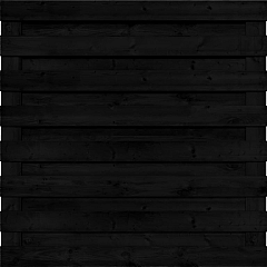 Tuinscherm Horizontaal Zwart Grenen 17 planks 180x180 cm BxH | Geschaafd