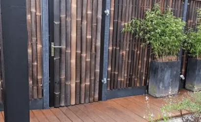 bamboe tuinscherm xl black 180x180 cm