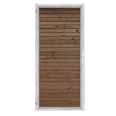 Douglas Rabat Tuinpoort - Horizontaal - Double Rhombus Bruin - Verzinkt stalen frame