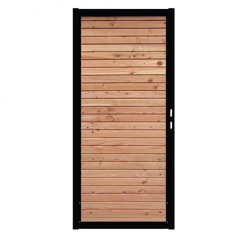 Douglas Tuinpoort | 110x190cm | Combiwood | Double Rhombus Onbehandeld  | Horizontaal | Zwart stalen frame