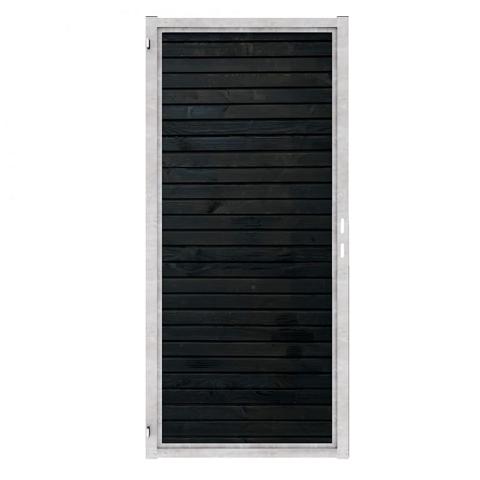 Douglas Rabat Tuinpoort - Horizontaal - Double Rhombus Zwart - Verzinkt stalen frame