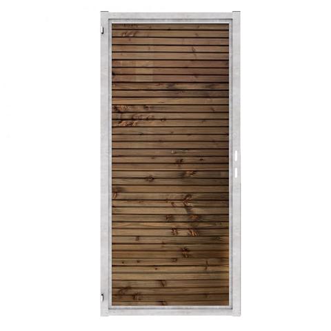 Douglas Tuinpoort | 110x190cm | Combiwood | Triple Rhombus Bruin  | Horizontaal | Verzinkt stalen frame