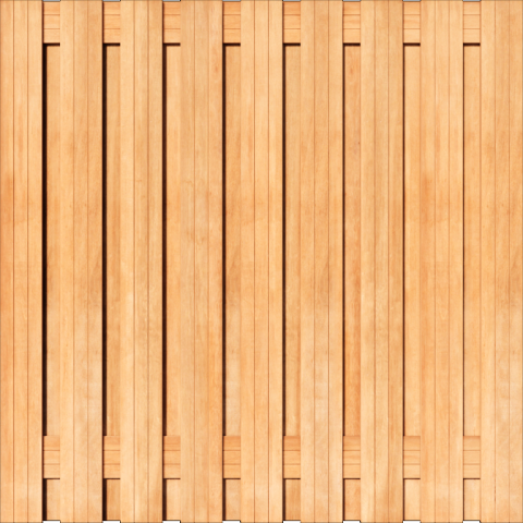 Tuinscherm Keruing 19 planks | Geschaafd | Verticaal | Recht