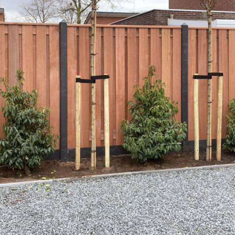 Tuinscherm Keruing 21 planks | Geschaafd | Verticaal | Recht