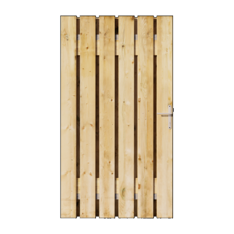 Grenen Tuinpoort 100x180 cm | Stalen frame met slotkast | Verstelbaar | 16x140 mm