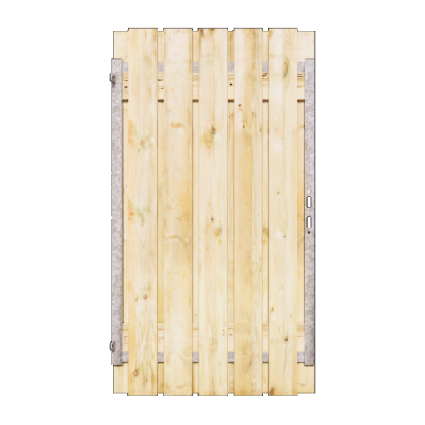 Grenen Tuinpoort 100x180 cm | Stalen frame met slotkast | Verstelbaar | 16x140 mm