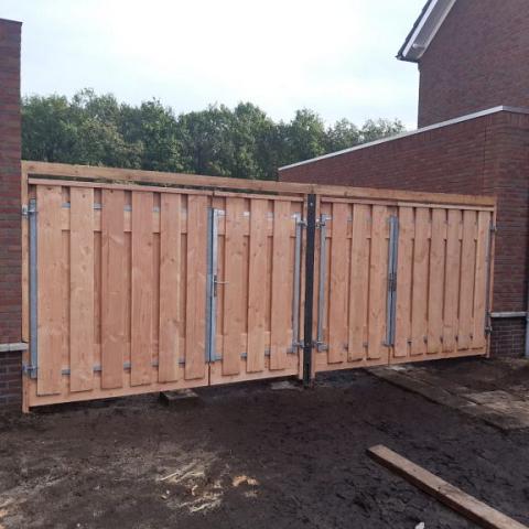 Slotset Dubbele poort | Stalen frame met slotkast | RVS