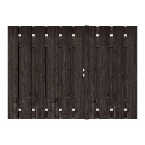 Douglas XL Zwart Dubbele Tuinpoort 350x195 cm | 2x Stalen frame 170cm + 180cm met slotkast
