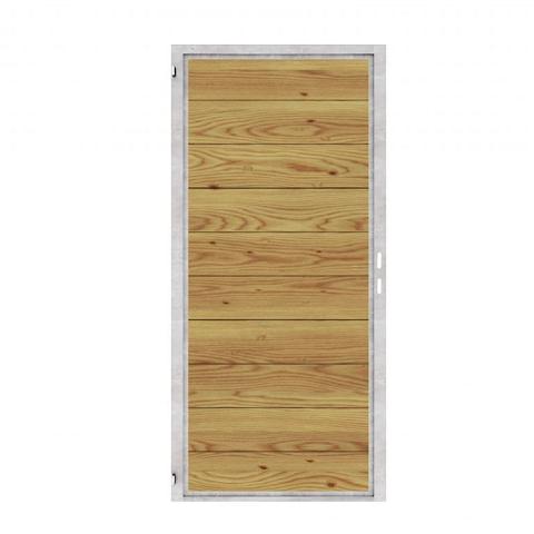 Douglas Tuinpoort | 120x190cm | Combiwood | Blokhutprofiel Groen geïmpregneerd  | Horizontaal | Verzinkt stalen frame