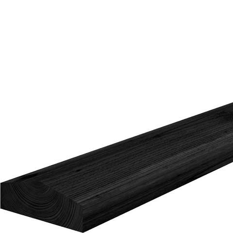 Douglas Afdekbalk pyramide 45x120x2500 mm | Zwart | Geschaafd