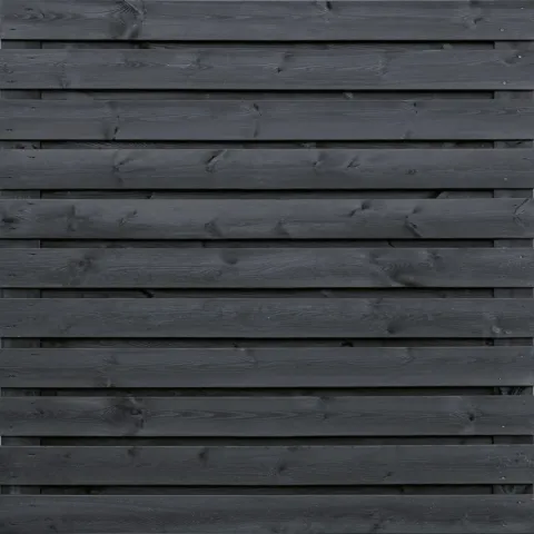 Tuinscherm Zwart Grenen 23 planks | Geschaafd | Horizontaal