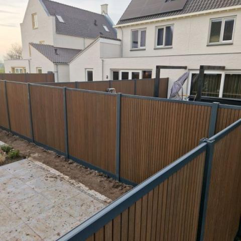 Composiet Premium Tuinscherm - Rhombus Savanna Brown - Verticaal