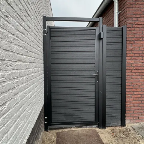 Composiet Premium Tuinscherm - Rhombus Solid Black - Horizontaal