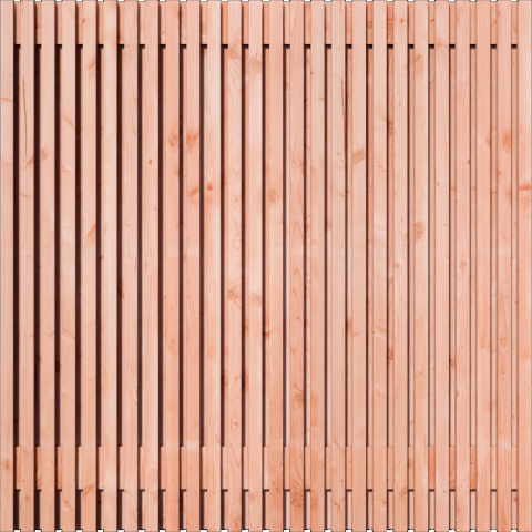 Tuinscherm Douglas Rhombus open | 51 planks | Geschaafd | Verticaal | Recht